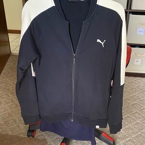 Puma Black Jacket with White Shoulder Panels